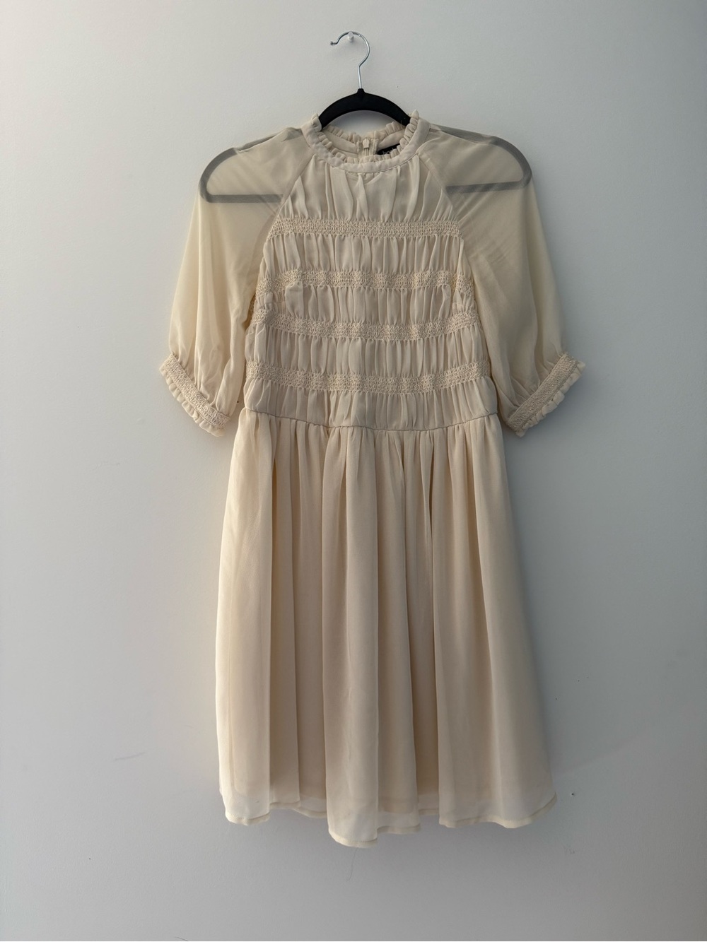 Elegant Cream Feminine Midi Dress